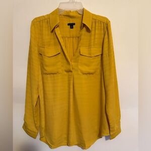 Ann Taylor Yellow Tunic Blouse Medium